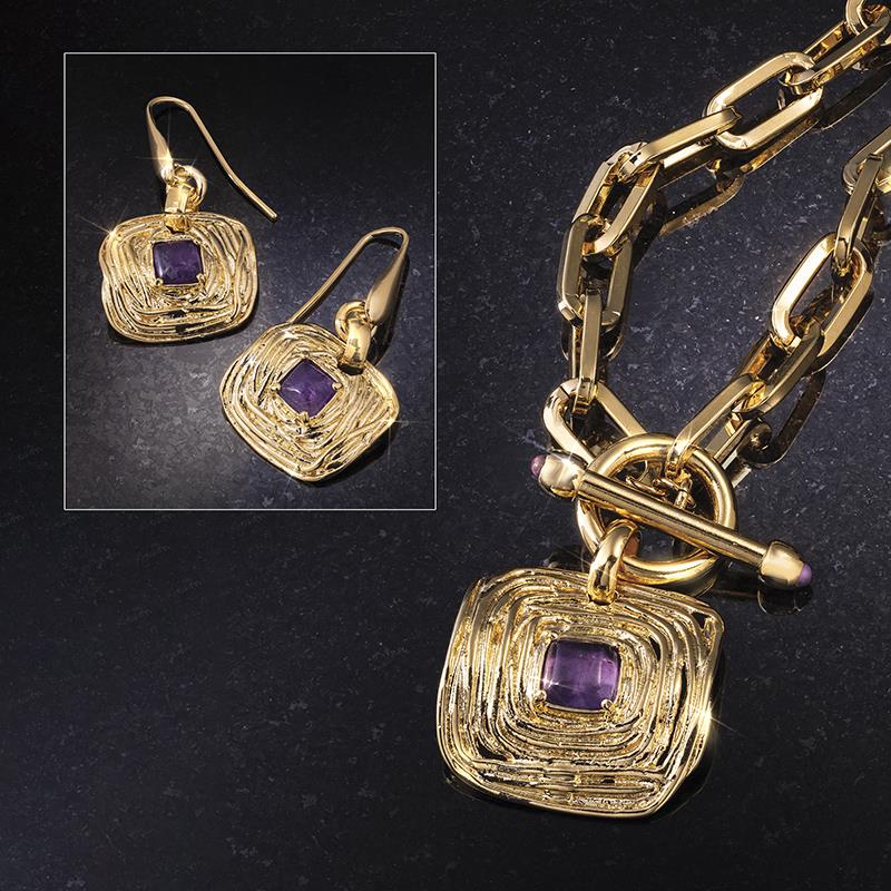 Evviva Italia Amethyst Necklace & Earrings